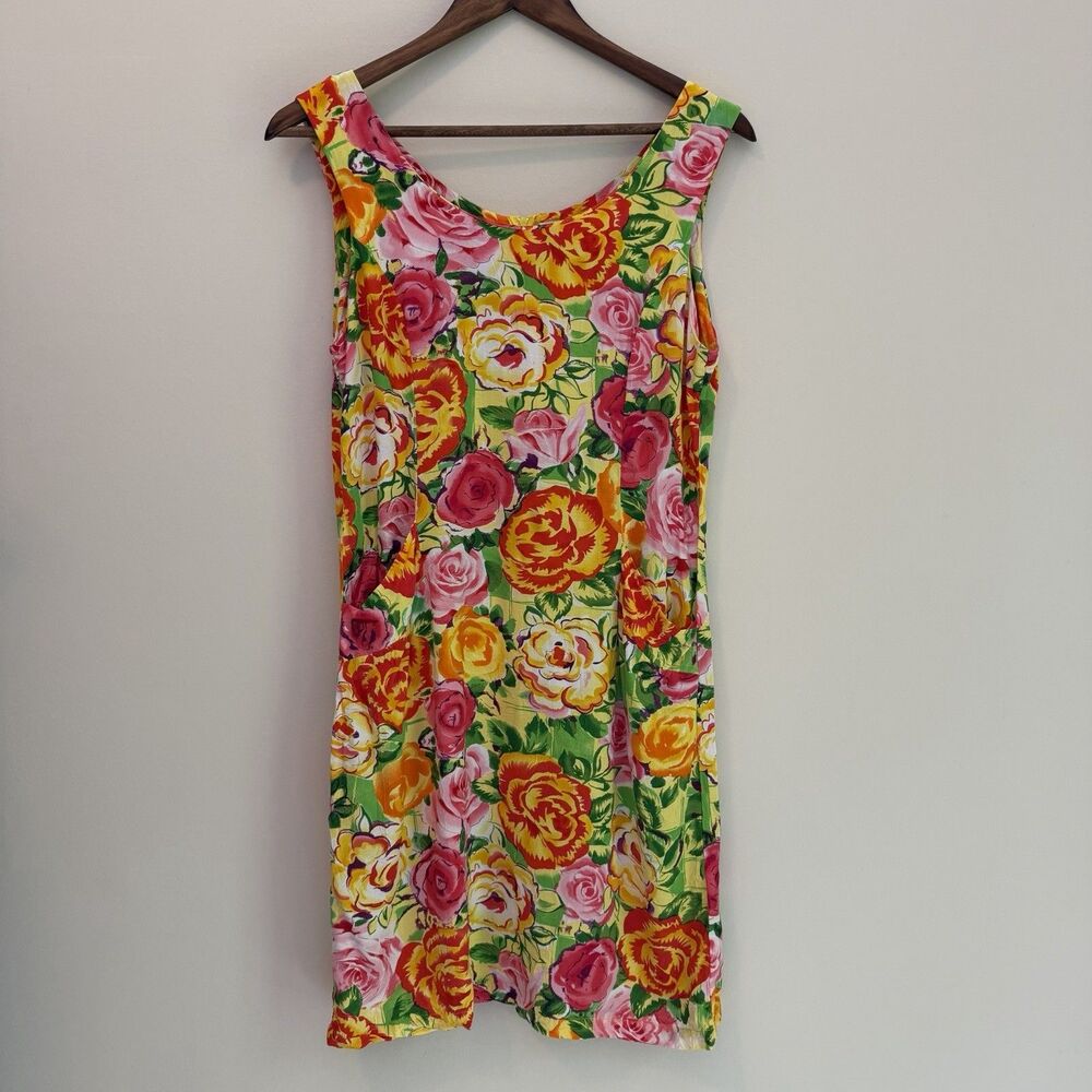 Jams World Floral Sleeveless Dress Women’s Size 5 Tropical Hawaiian Retro VTG